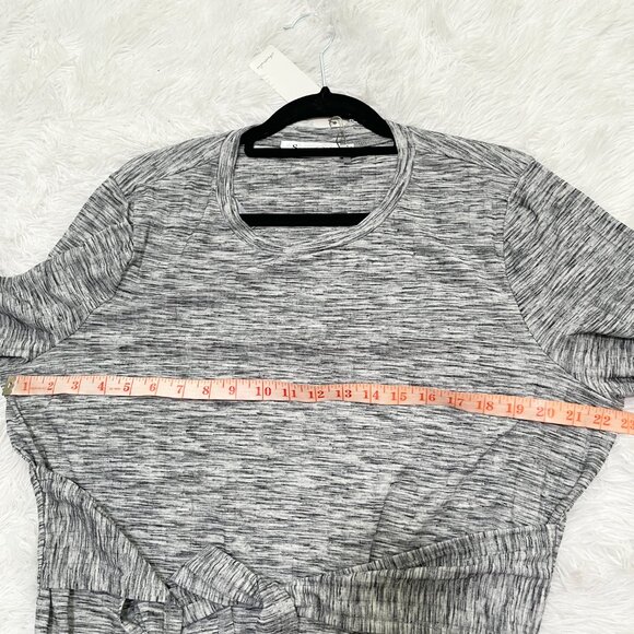 Women Sunny Girl Crew Neck Wrap Midi Dress in Heathered Gray Size 2X - Picture 3 of 9